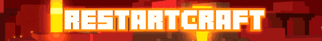 Баннер Minecraft сервера RestartCraft - RestartCraft – уникальный проект игры Minecraft, незабываемое времяпрепровождение, продуманные системы и хардкор. 